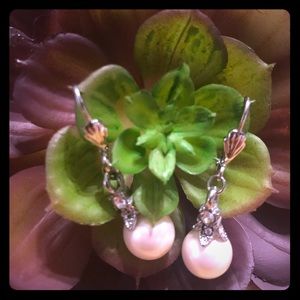 Simulated pearl earrings